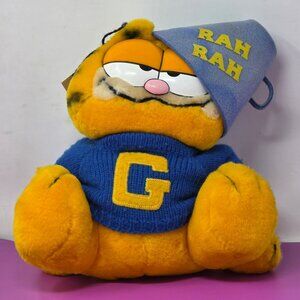 Vintage 1978 Garfield Plush Toy With Blue Sweater & Hat By Dakin "Rah Rah"